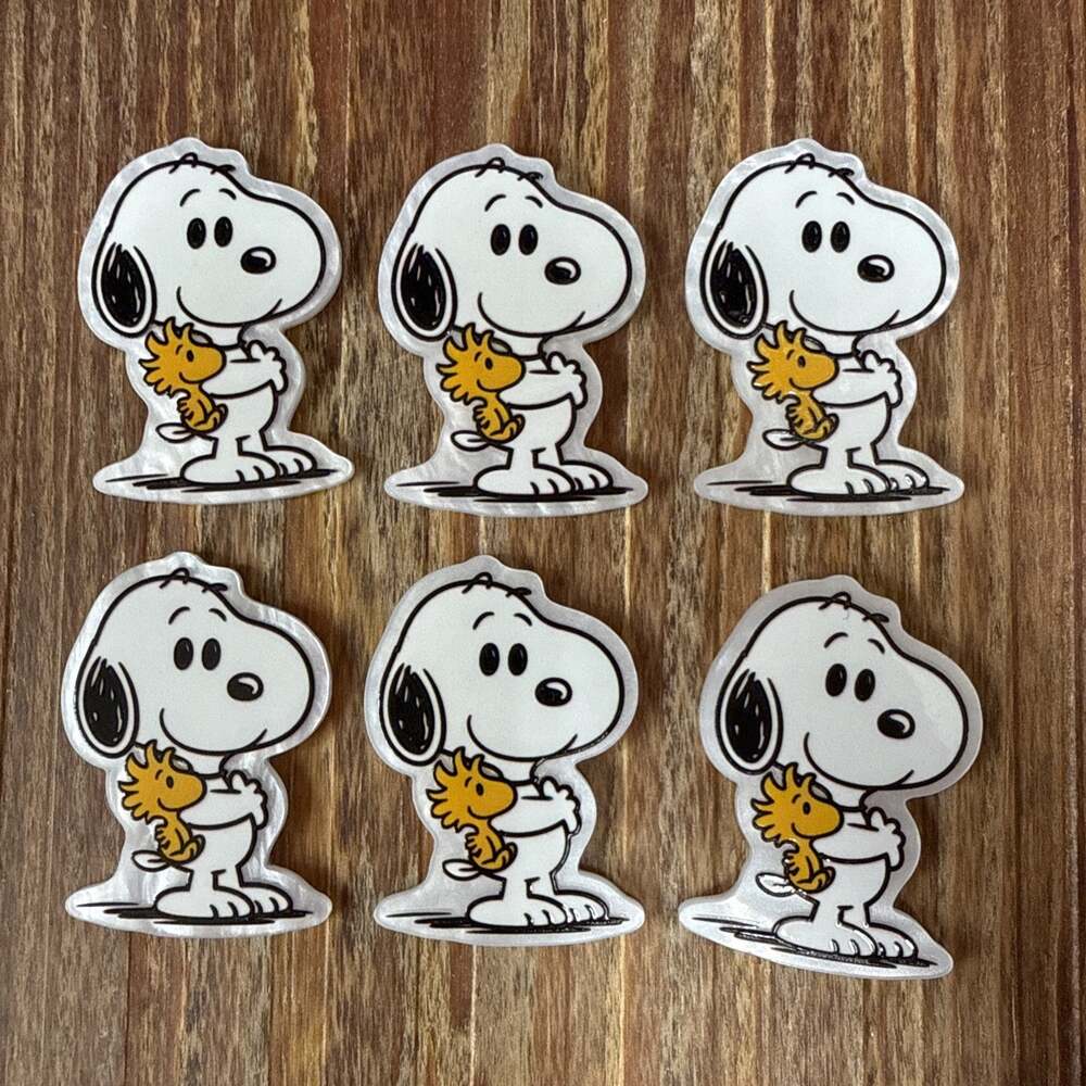 6 Pc Snoopy and Tweety Bird Acrylic Flatbacks